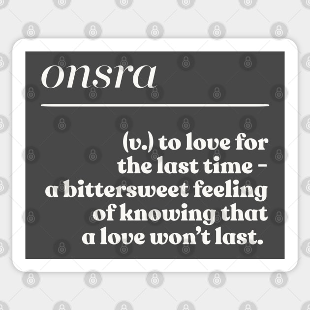 Onsra / Etymology Lover Typography Design Sticker by DankFutura